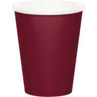 BU9PACP - 9oz Burgundy Hot/Cold Paper Cups