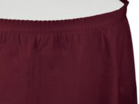 BUPLTS - 14'x29" Burgundy Plastic Table Skirt