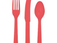 COCUT - 8 Settings Coral Plastic Cutlery