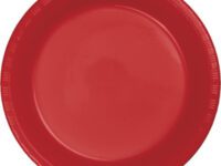 CR7PLPT - 7" Classic Red Plastic Plate, 2810311