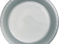 SS7PLPT - 7" Shimmering Silver Plastic Plate