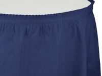 NAPLTS - 14'x29" Navy Plastic Table Skirt