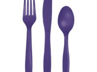 PUCUT - 8 Settings Purple Plastic Cutlery