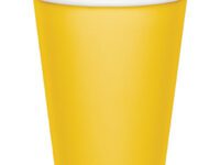SB9PACP - 9oz School Bus Yellow Hot/Cold Paper Cups