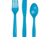 TUCUT - 8 Settings Turquoise Plastic Cutlery