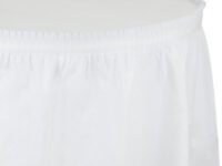 WHPLTS - 14'x29" White Plastic Table Skirt