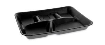 5SECT - 5 Section Black Foam Trays