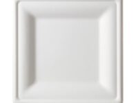 88SC - 8" Square White Plate Bagasse
