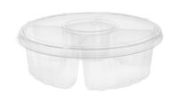 10RND - 10" 5 Sect Clear Tray/Flat Lid Combo