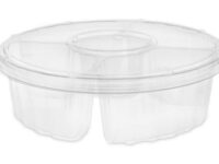 10RND - 10" 5 Sect Clear Tray/Flat Lid Combo