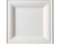66SC - 6" Square White Plate Bagasse