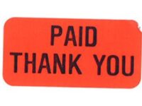PAIDTY - "Paid-Thank You" Labels