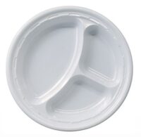 10PLASDIV - 10" White Plastic Divided Plate
